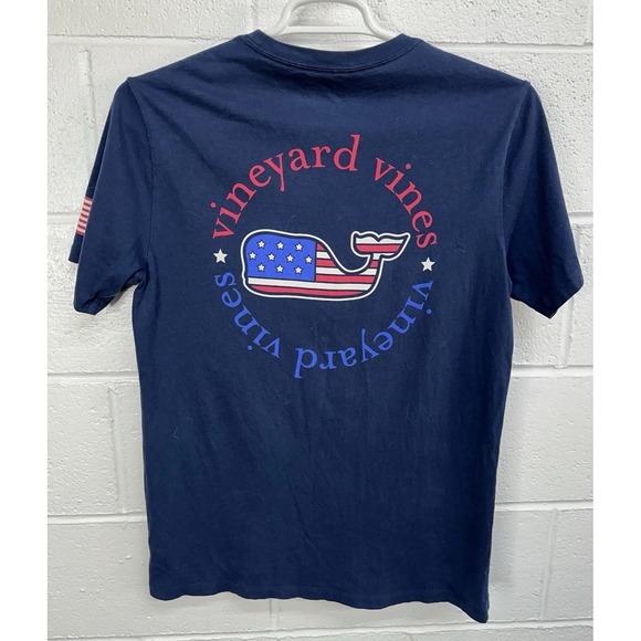 Vineyard Vines Other - VINEYARD VINES Patriotic American Flag Whale Pocket Blue T-Shirt - Size Small